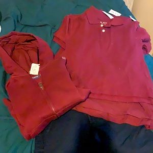 brand new school uniform clothing 5 shirts  and two pants.